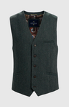 Cavani Thomas Lush Olive Tweed Waistcoat - jjdonnelly