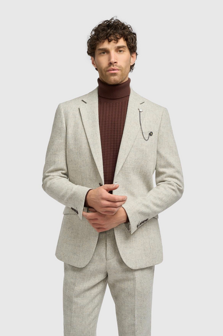 Cavani Thomas Pearl Grey Tweed Blazer - jjdonnelly