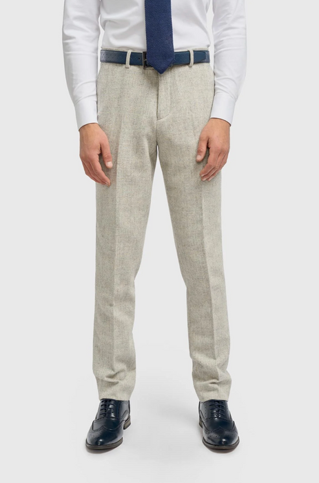 Cavani Thomas Pearl Grey Tweed Trousers - jjdonnelly