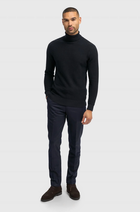 Cavani Argas Rollneck Jumper - Navy - jjdonnelly
