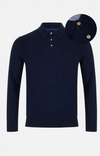 Benetti Calvin Long Sleeve Knit Polo - Navy - jjdonnelly