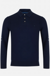 Benetti Calvin Long Sleeve Knit Polo - Navy - jjdonnelly