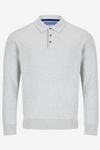Benetti Calvin Long Sleeve Knit Polo - Silver - jjdonnelly