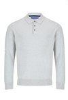 Benetti Calvin Long Sleeve Knit Polo - Silver - jjdonnelly
