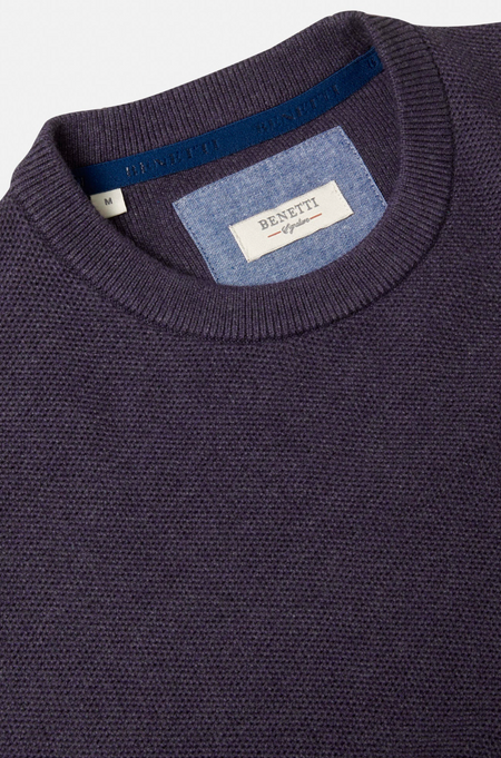 Benetti Dawson Crew Neck Knitwear - Grape - jjdonnelly
