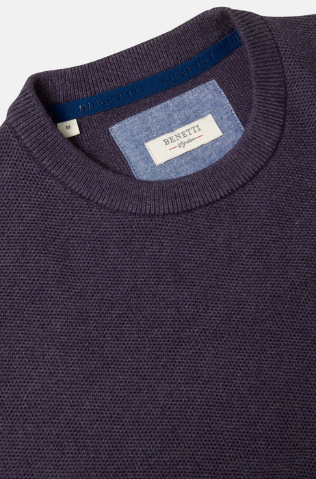 Benetti Dawson Crew Neck Knitwear - Grape - jjdonnelly