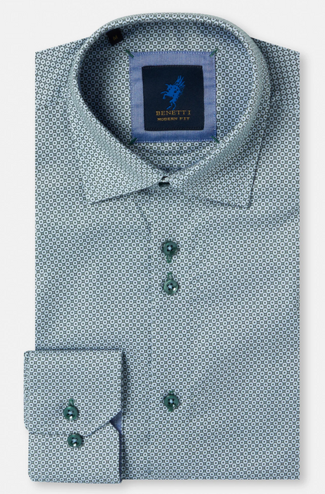 Benetti Maddison Pattern Shirt - Forrest - jjdonnelly