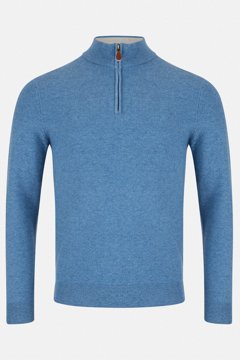 Benetti Quinn 1/4 Zip Knitwear - Blue - jjdonnelly