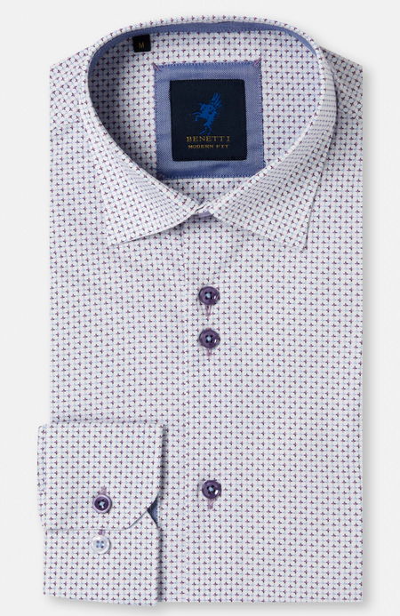 Benetti Kevin Pattern Shirt - Lilac - jjdonnelly
