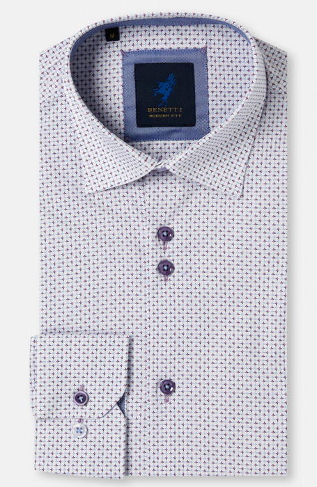 Benetti Kevin Pattern Shirt - Lilac - jjdonnelly