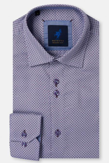 Benetti Maddison Pattern Shirt - Plum - jjdonnelly