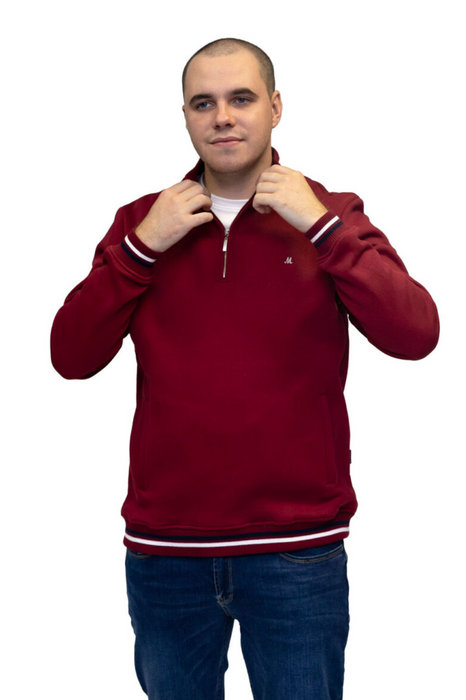 Mineral Toprak 1/4 Zip Sweater - Burgundy