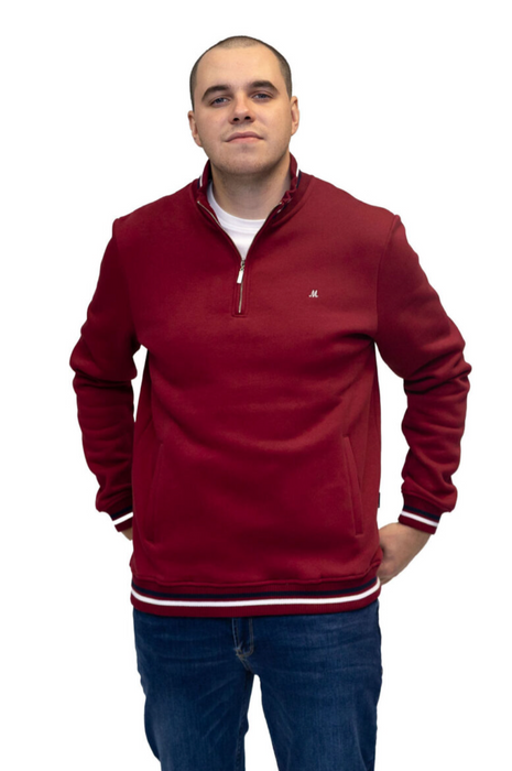 Mineral Toprak 1/4 Zip Sweater - Burgundy