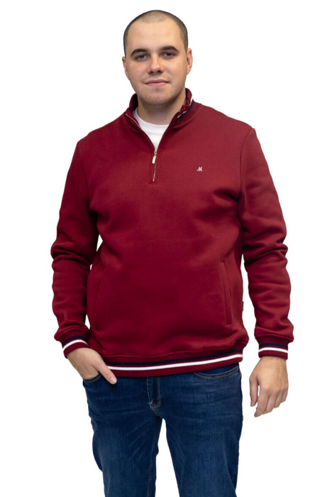 Mineral Toprak 1/4 Zip Sweater - Burgundy