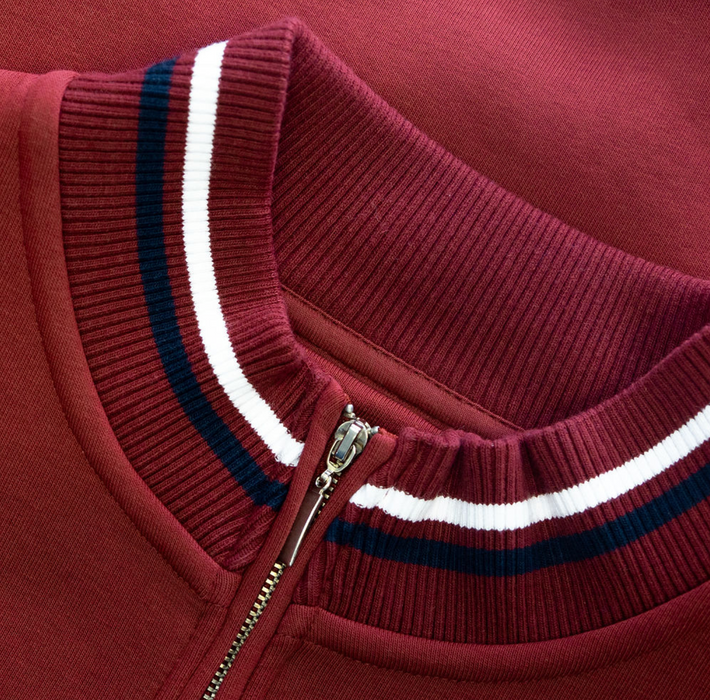 Mineral Toprak 1/4 Zip Sweater - Burgundy