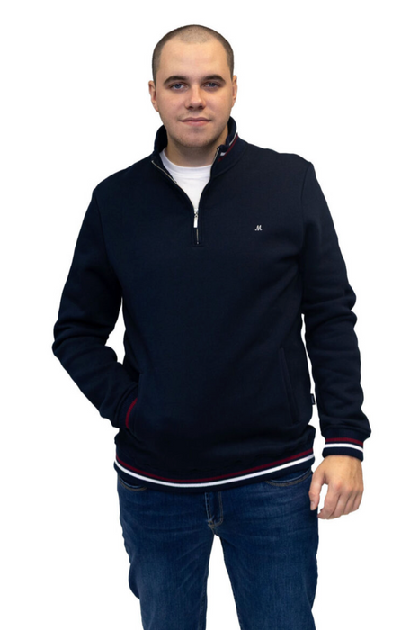 Mineral Toprak 1/4 Zip Sweater - Navy