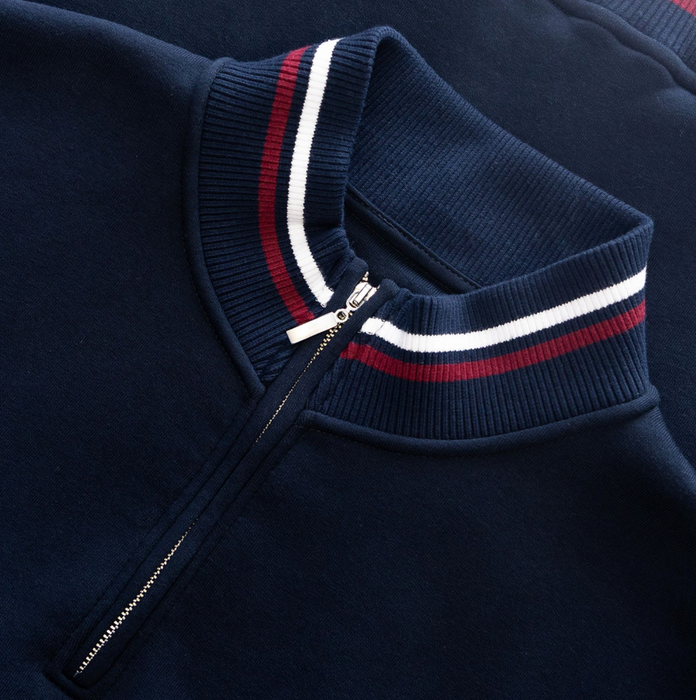 Mineral Toprak 1/4 Zip Sweater - Navy