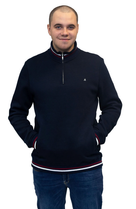 Mineral Toprak 1/4 Zip Sweater - Navy