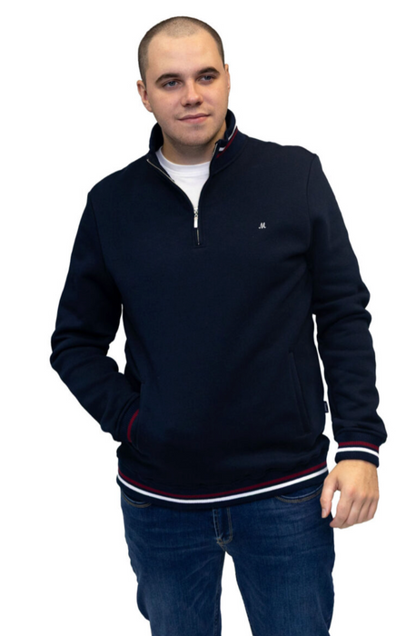 Mineral Toprak 1/4 Zip Sweater - Navy