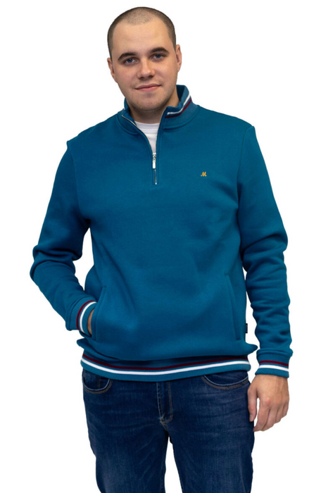Mineral Toprak 1/4 Zip Sweater - Teal