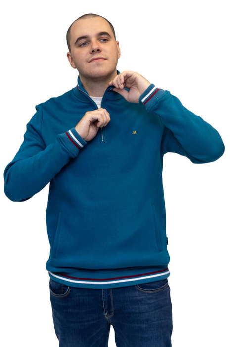 Mineral Toprak 1/4 Zip Sweater - Teal