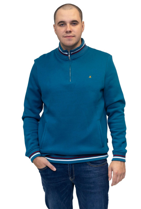 Mineral Toprak 1/4 Zip Sweater - Teal