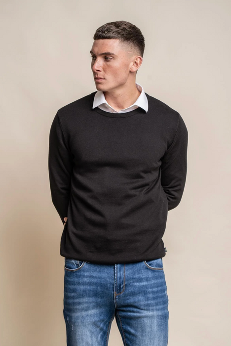Cavani Crew Neck Knitwear - Black