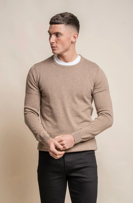 Cavani Crew Neck Knitwear - Fawn