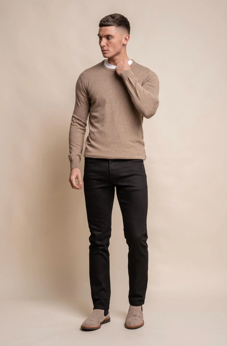 Cavani Crew Neck Knitwear - Fawn