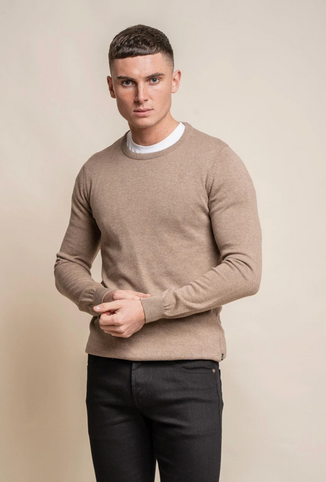 Cavani Crew Neck Knitwear - Fawn