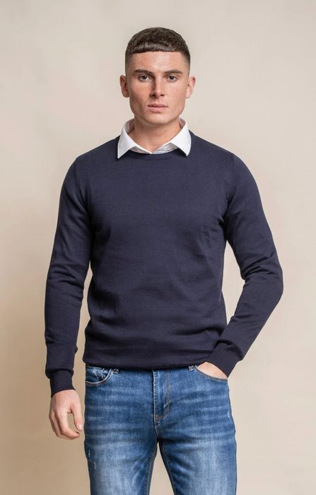 Cavani Crew Neck Knitwear - Navy