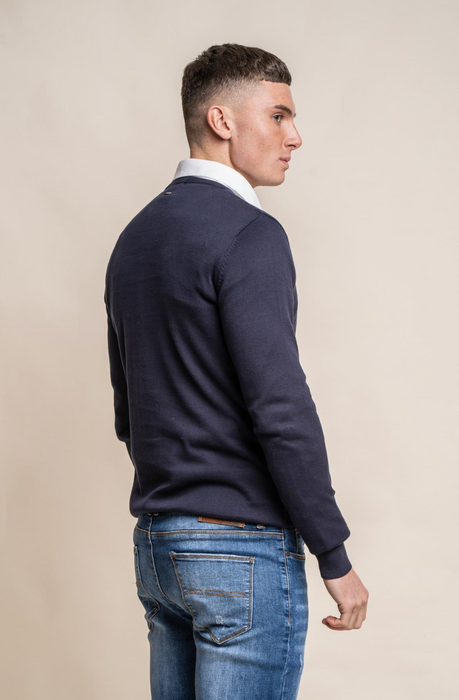 Cavani Crew Neck Knitwear - Navy