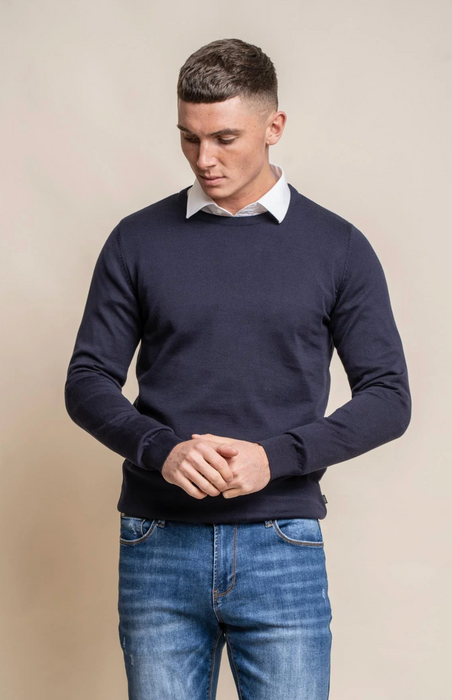 Cavani Crew Neck Knitwear - Navy