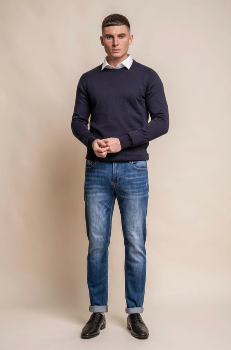Cavani Crew Neck Knitwear - Navy