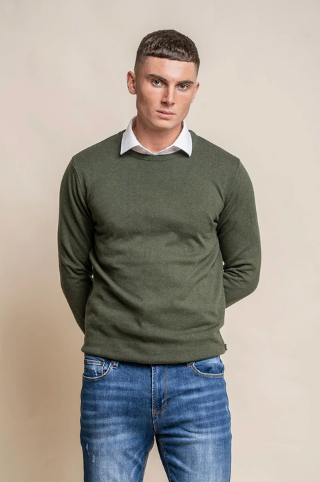 Cavani Crew Neck Knitwear - Olive