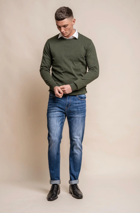 Cavani Crew Neck Knitwear - Olive