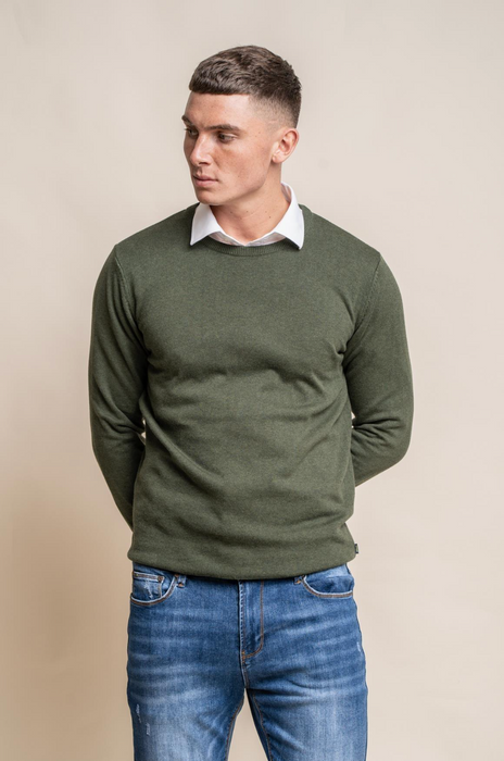 Cavani Crew Neck Knitwear - Olive
