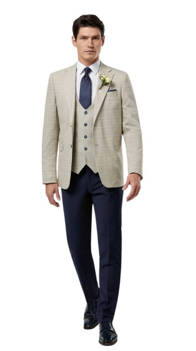 Benetti Phillip Tailored Fit Blazer - Stone