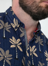 Duke Davey Printed Short Sleeve Shirt - Navy - jjdonnelly