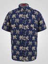 Duke Davey Printed Short Sleeve Shirt - Navy - jjdonnelly