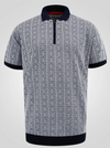 Duke Perry Knitted Polo Shirt - Navy - jjdonnelly