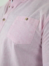 Duke Clarke Linen Mix Short Sleeve Shirt - Pink - jjdonnelly