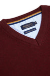 Benetti V-Neck knitwear - Ruby (Wine) - jjdonnelly