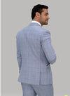 Cavani Caridi 3 Piece Check Suit - Sky Blue - jjdonnelly