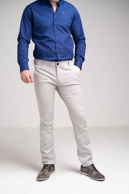 Scott & Wade Tailored Chino - Sprint Cloud (Grey) - jjdonnelly