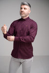 Vichi Slim Fit Stretch Shirt - Burgundy - jjdonnelly