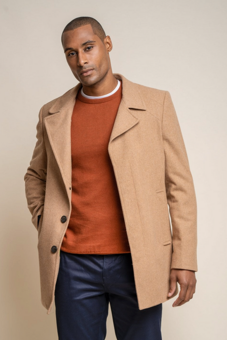 Men sales overcoat camel