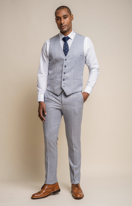 Cavani Caridi Piece Check Suit Sky Blue – JJ Donnelly