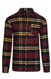 Carabou Check Flannel Overshirt - Red - jjdonnelly