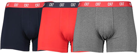 CR7 Cotton 3 Pack Trunk - Grey/Red/Navy - jjdonnelly